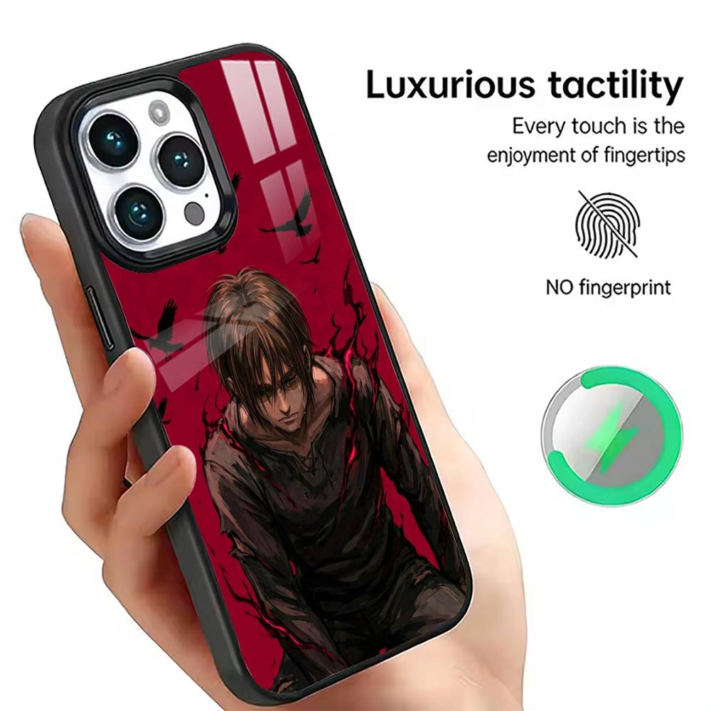 Attack On Titan Eren Yeager Phone Case Magnetic with Magsafe Wireless Charging For iPhone17,16,15,14,13,12,11 Plus,Pro