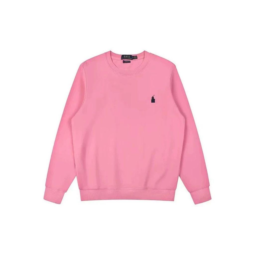 Cross Lav Unisex Embroidered Little Horse Logo Round Neck Pullover Hoodie - Perfect for Spring/Autumn, Loose & Versatile Casual Wear