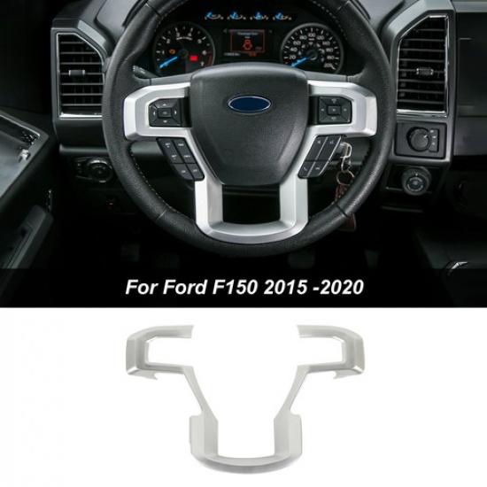 

Car Steering Wheel Trim Decoration Cover Kit for Ford F150 2015- Accessories срібний