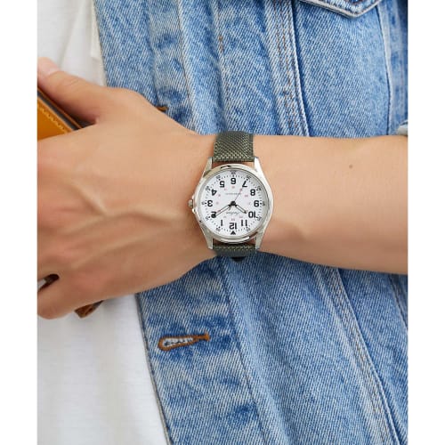 Citizen Q&Q Watch Analog Waterproof Leather Strap QB38-304 Men's Green