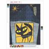 Full Drill Diamond Painting Kit Black Cat In Window At Night Design Relaxing Creative Craft for Home Wall Decoration Art Hobby Project