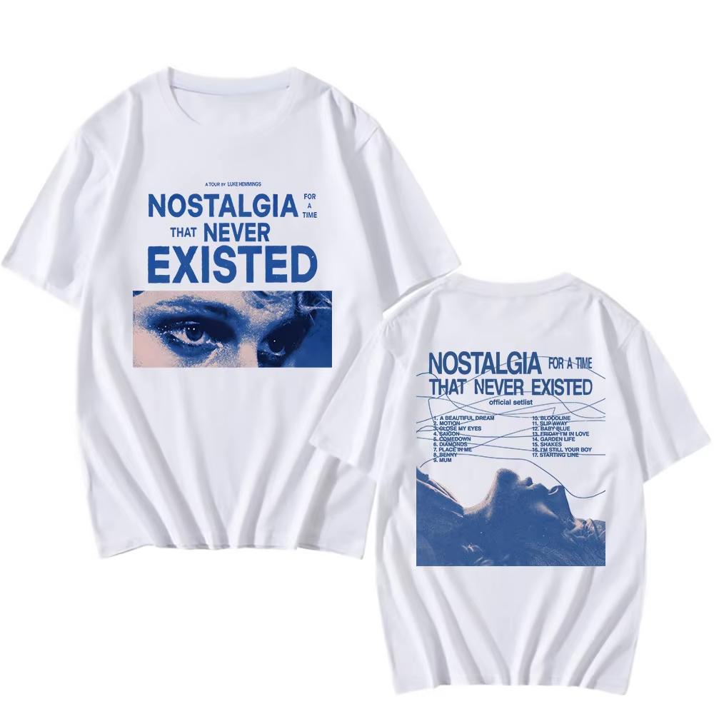 Nostalgia for A Time That Never Existed Tshirt Luke Hemmings Singer Printing Teeshirt Graphic Cotton Summer Mens Tshirt Summer L