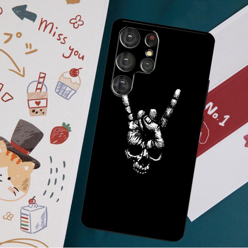 

Чехол с изображением черепа рок-н-ролла для Samsung Galaxy S23 S22 S21 Ultra S20 FE Note 20 Ultra S8 S9 S10 Note 10 Plus Galaxy S9