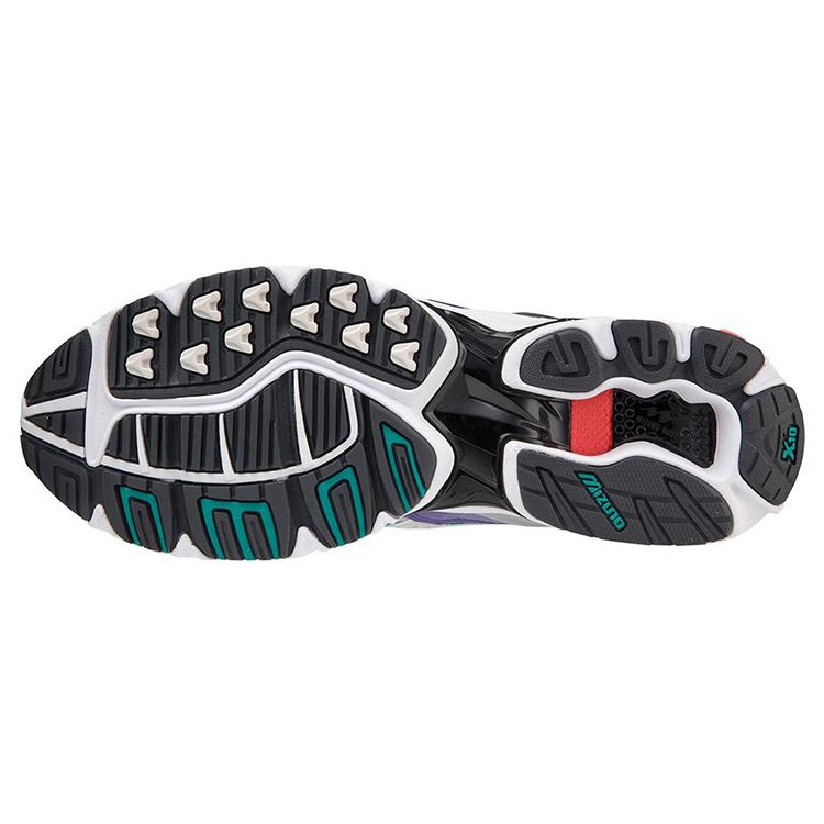 Mizuno Wave Rider 10 White Silver Teal Blue Unisex Sneakers D1GA210407