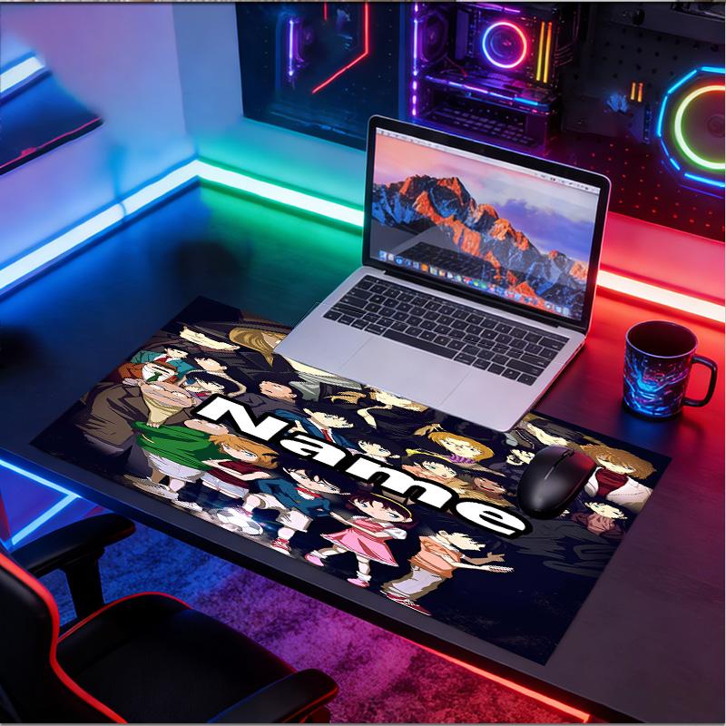 Custom Name Personalized Detective Conan Pattern Mousepad, Laptop PC Desk Mat, Decorative Desk Mat for Home Keyboard Pad Gift