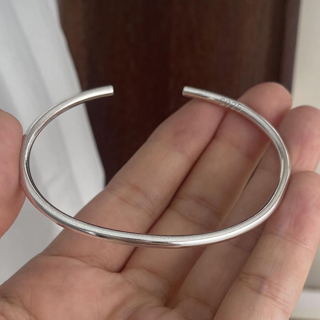 Xiaomi 100% Solid 925 Sterling Silver Metal Bracelet for Women Men Vintage Handmade Simple Narrow Bamboo Bracelets For Birthday Gift
