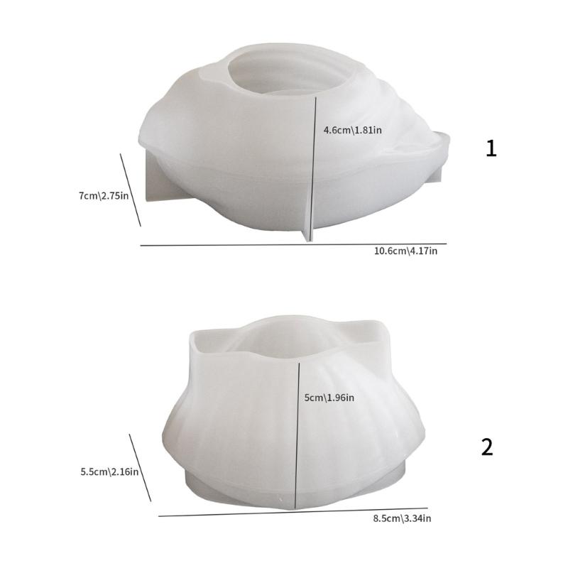 Conch Form Silikonbricka för Epoxiharts Kaster Havssnigel Smyckestallrik Ljusstake Konst Hantverk Heminredning