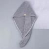 Wheat Ears Dry Hair Cap Coral Velvet Cute Bear Buckle Soft And Comfortable Simple Water-Absorbent Quick-Dry Shower Cap