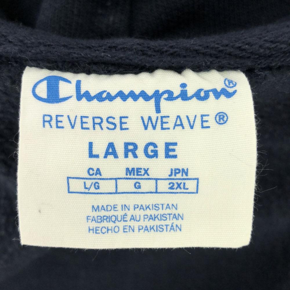 Champion Reverse weave Logo embroidery Long sleeve Sweatshirts 2XL Navy Men's Used