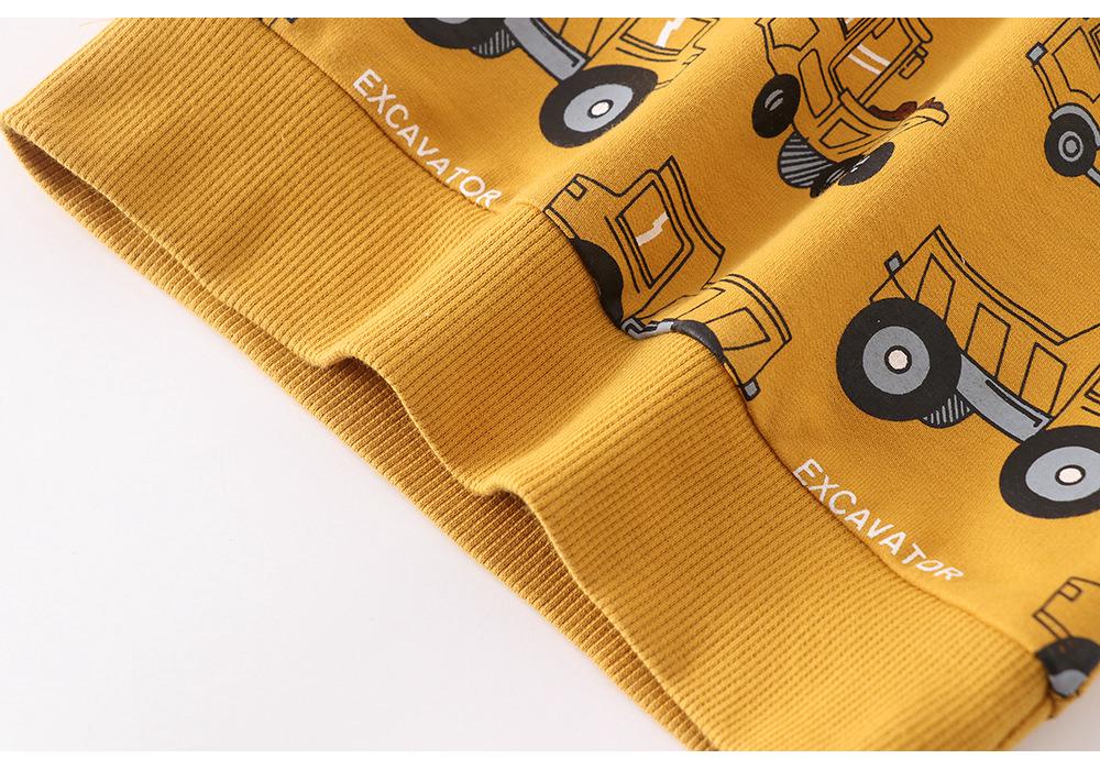 Children's Cartoon Cotton Long Sleeve Sweatshirt - Boys' Autumn Wear, Round Neck, New Casual Design.