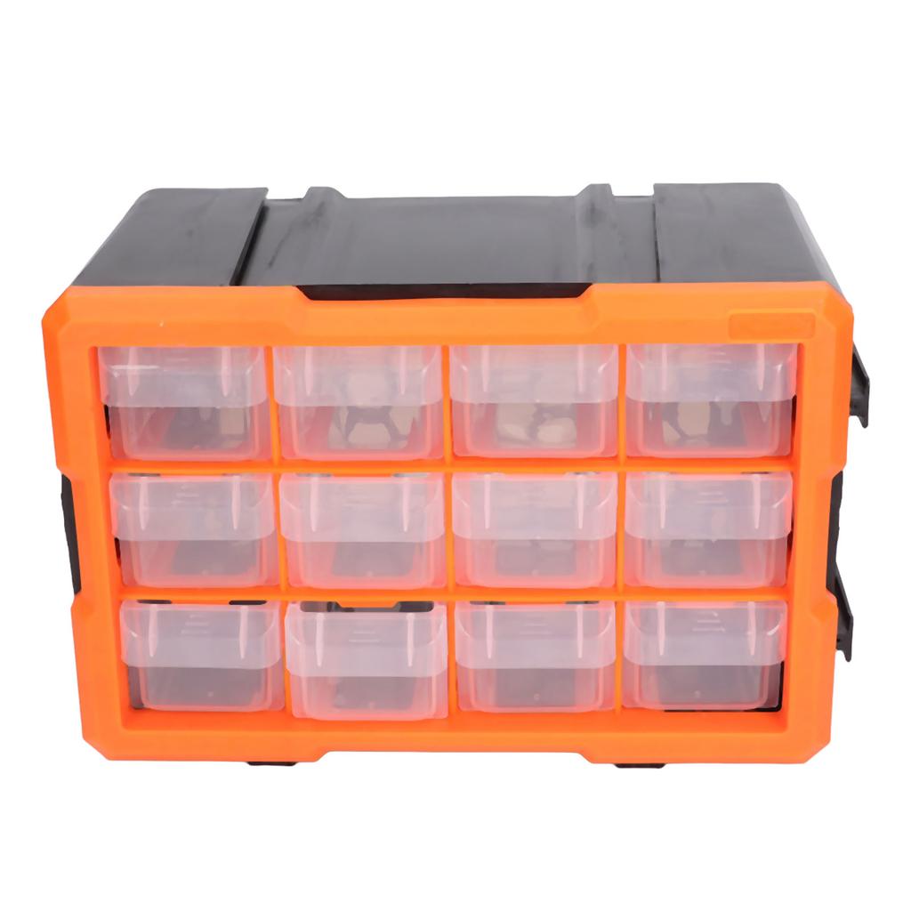 Schubladen-Teilebox 12 Schubladen PVC Hardware Aufbewahrungsorganizer Stapelbare Werkzeugaufbewahrungsbox