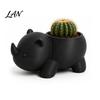 Desktop Plant Container Cute Rhinoceros Planter, 3D Printed Rhino Flower Pot, Animal Pot Decorative for Succulents Cactus Houseplants Unique Gardening