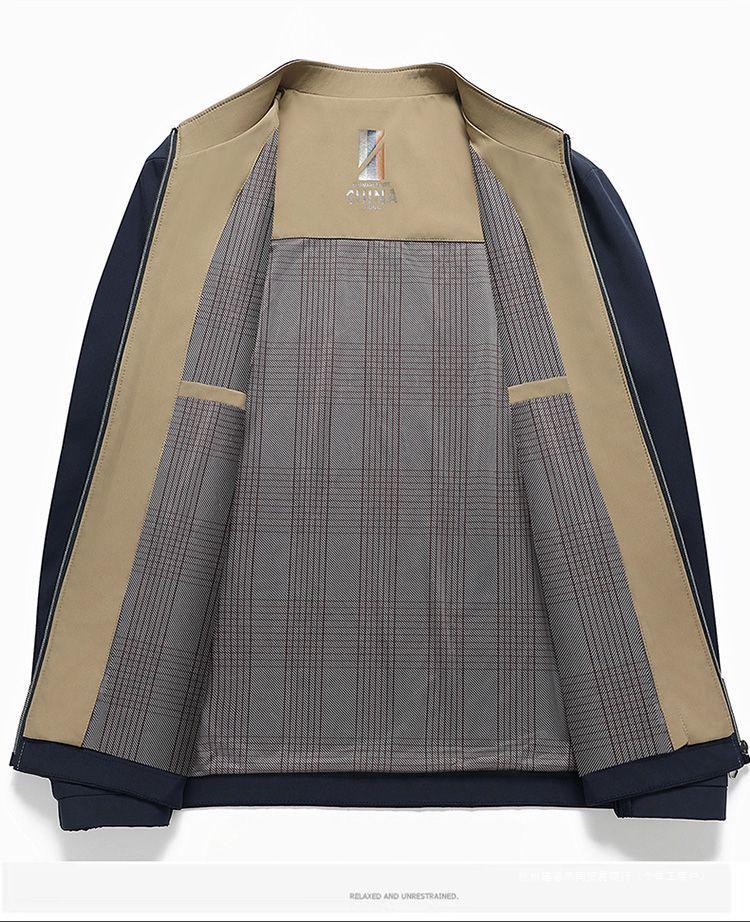Pánská lehká bunda Pierre Cardin s límečkem do stojáčku - Jednobarevná, na jaro/podzim