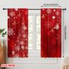 Set Of 2 Plane Printing Curtain Popular Xmas Ball Glitter Sparkle Snow Durable Polyester Without Rod Art Deco Festive Use Made