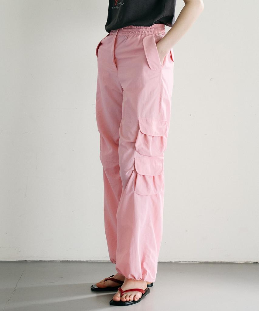 Ollibeudeollibeu Out-Pocket Elastic Waist Wide Cargo Pants Oe6Ml4410