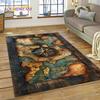 Ancient Nautical Chart World Map Compass Rug Carpet for Living Room Bedroom Decor,Floor Mat Non-slip Decoration for Sofa Doormat