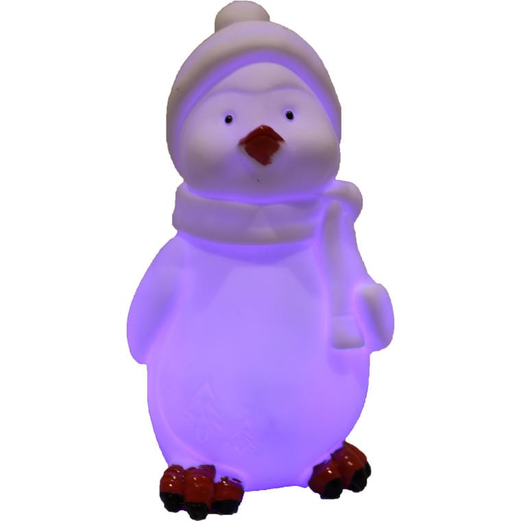 12.5 cm LED Illuminated Penguin with Color-Changing Light