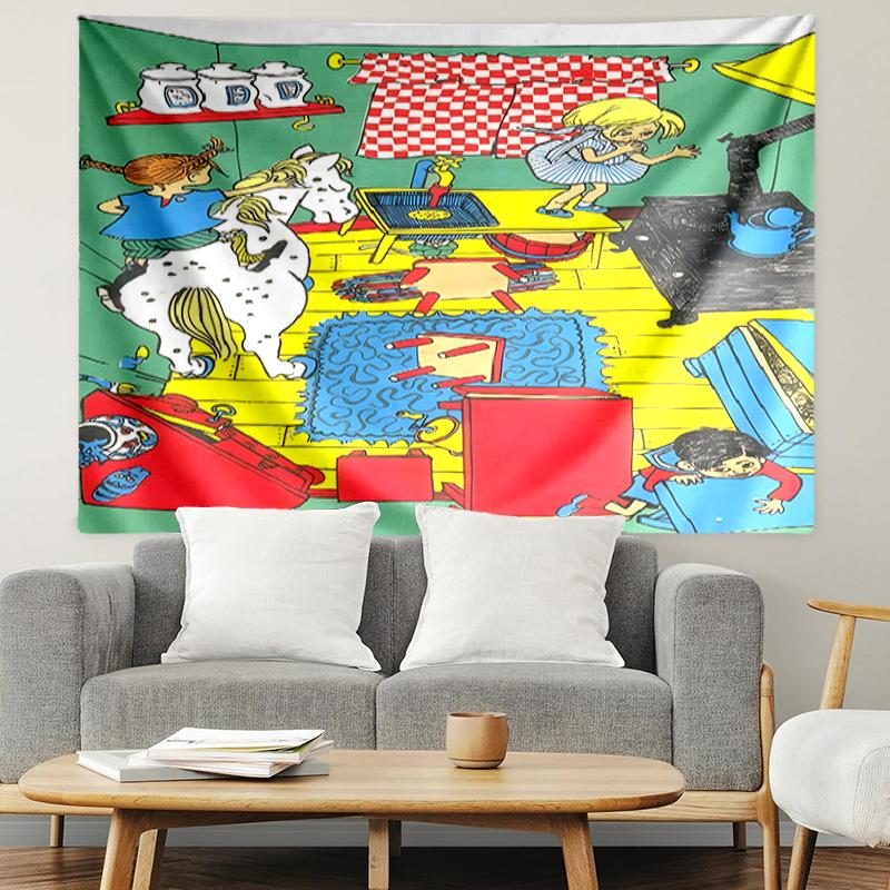 Arazzo con Stampa Karlsson sul Tetto, Leggero da Appendere a Parete, per Camera da Letto, Dormitorio, Soggiorno, Decorazione Artistica per la Casa, Regalo di Compleanno o Natale per Amici