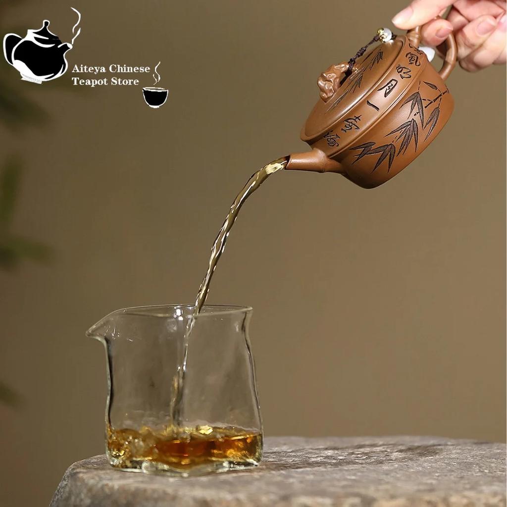 Yixing handmade purple clay pot, raw ore, red gold, vermilion, the Taihu Lake Lake, pink shadow, Chinese style teapot