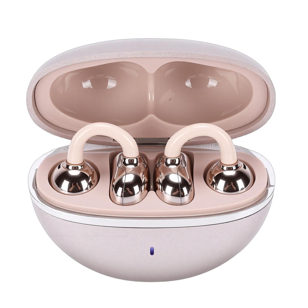 Bluetooth Earphone V6.0 Clamp On Earbuds Intelligent Noise Cancelling with Detachable Bowknot 4H Playtime 10 15m Range