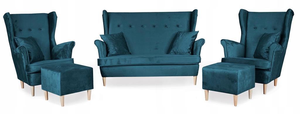 Ari Wingback Sofa Set, Armchairs, Pouffes, Family Furniture Set