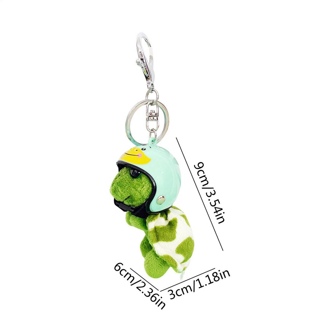 1pcs Kawaii Helmet Sea Turtle Keychain Cute Animal Plush Key Chain Mobile Phone Charm Car Bag Pendant Children Gifts