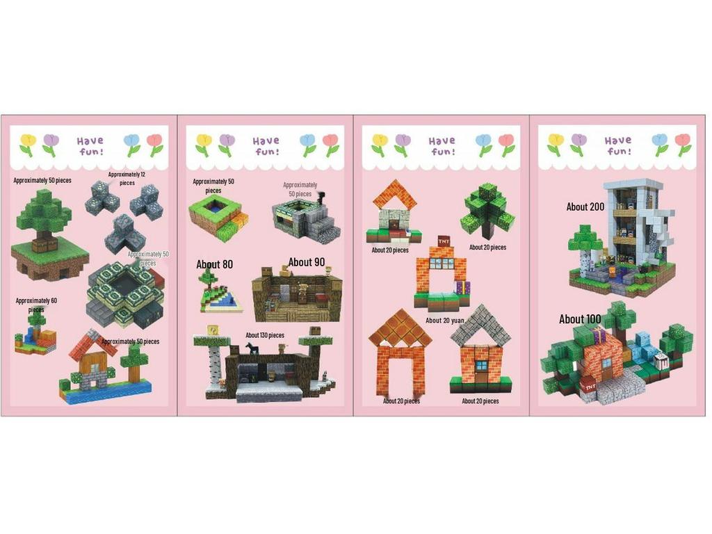 Minecraft 3D Magnetische Bausteine - Veränderbares Lernspielzeug für Kinder, Perfektes Geschenk zum Kindertag