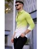 Men's Slim Fit Color Block Spread Collar Casual Shirt