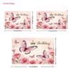 2D Princess Birthday Backdrop Pink Butterflies & Golden Crown Party Background Cloth