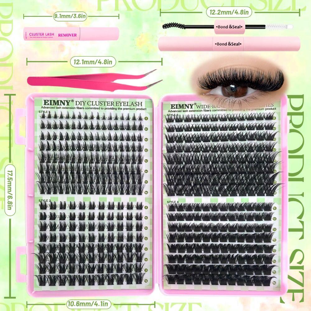 Natural Look 3D Faux Mink Lash 8-16mm Length DIY Lash Extension Kit Makeup Enhancement