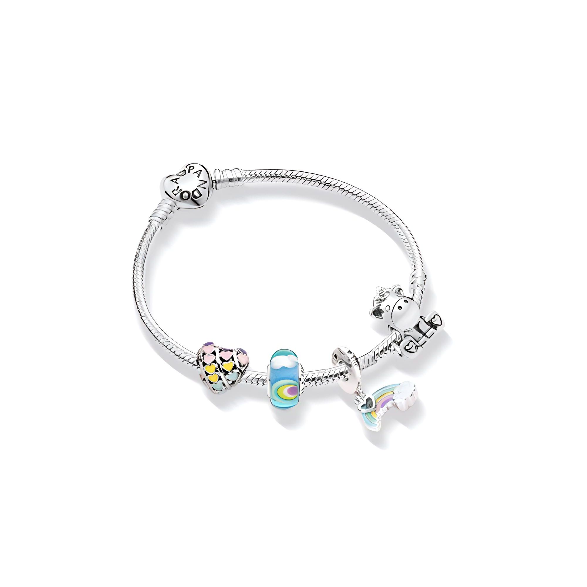 Pandora Logo Design 925 Silver Bracelet Women Bracelet ZT0153 Box,16cm