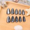 30 Pcs Pure Black Medium Almond Cat Eye Wearable Nail Strips - Special Hot Style Manicure