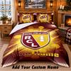 racing club de lens Pattern Bedding 3Pcs Set Custom Name, Bed Sheet And Pillowcases For Home Bedroom