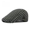 Unisex Plaid Flat Cap Japanese Retro Lightweight Breathable Ivy Cap British Style Gatsby Cabbie Hat Spring Summer Adjustable