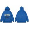 Sp5der Spider Web Foam Print Fleece Hoodie Loose Fit Hip Hop Sweatshirt Men Women