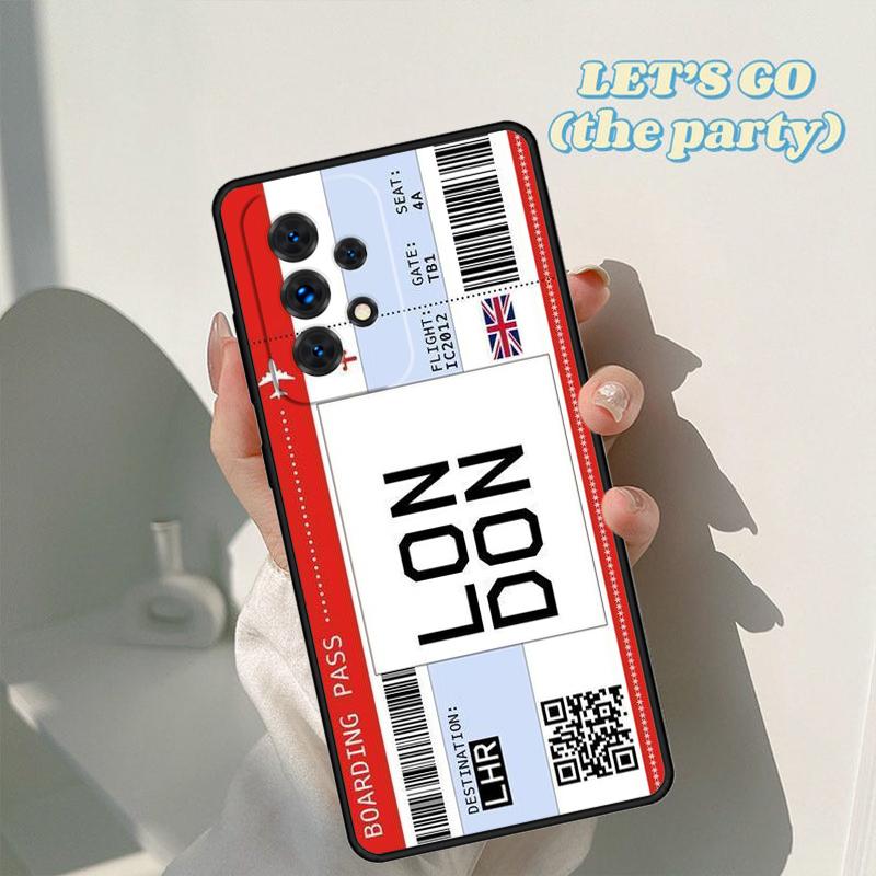 BOARDING PASS phone case For Samsung Galaxy A42 A31 A40 A51 A71 A32 A80 A91 A52 A72 A73 A20e A21S A50 A70 A11 A12 Cover
