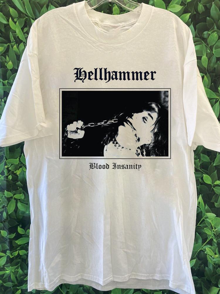 Hellhammer Band Blood Insanity Tour Unisex Cotton T-Shirt Full Size SB272 Unisex T-Shirt L