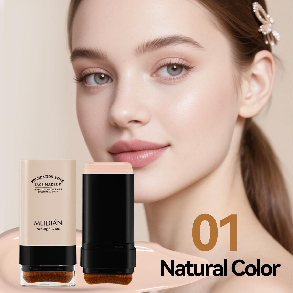 

MEIDIAN Double Ended Foundation Stick, Concealer Brightening Long Lasting Makeup 1