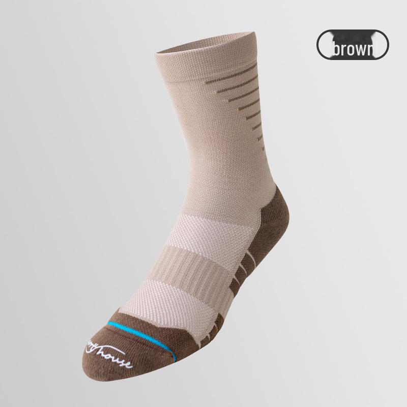 

Мужские быстросохнущие велоноски средней длины с махровой подошвой One Size коричневый