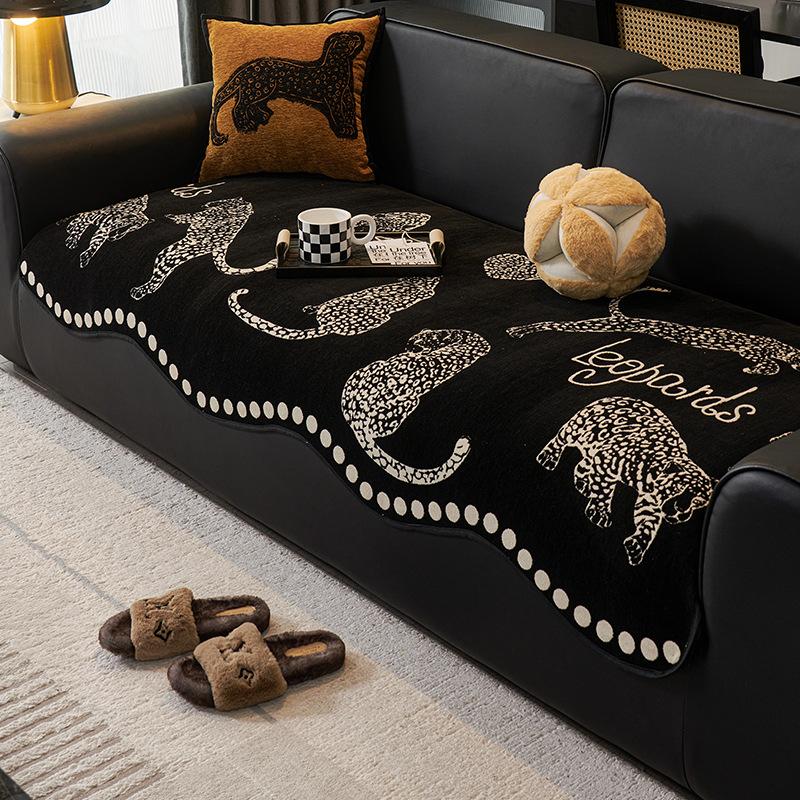 Sofa Cushion  New Four-Season Universal Straight-Breasted Leather Sofa Seat Cushion Non-Slip Light Luxury High-End Sofa Cover
