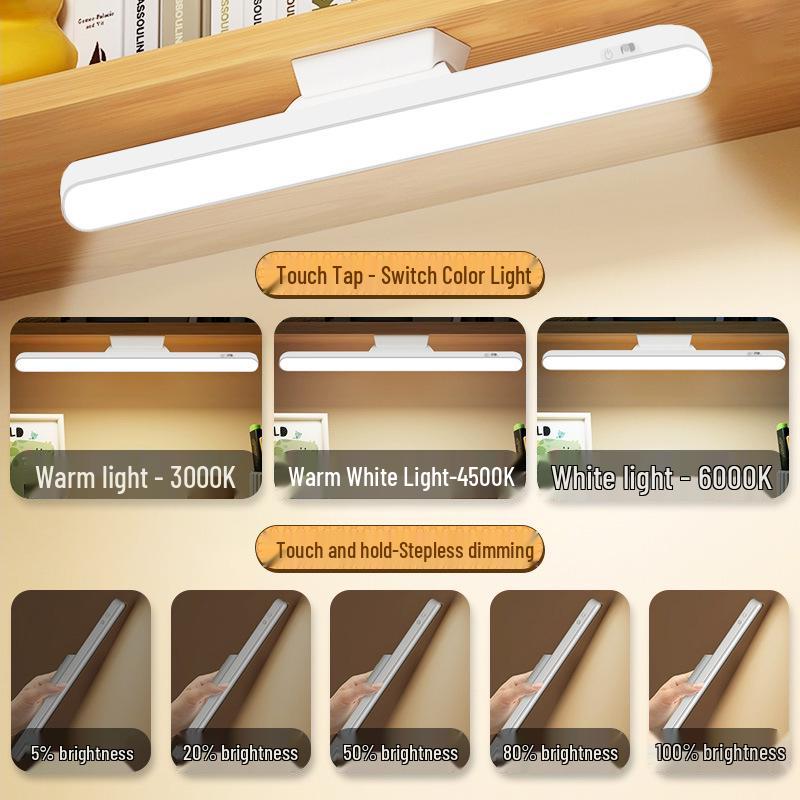 LED Desk Lamp with Eye Protection, Magnetic Base, Rotatable Design for Dorms and Bedrooms