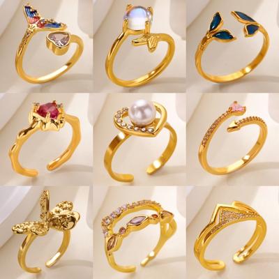 New Zircon Fishtail Love Ring, Women's Open Index Finger Ring, Niche Unique Design, Sweet and Cool Style