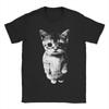 El Gato Trauriges Kätzchen Lustiges Meme Traurige Weinende Katze Munchkin Kätzchen T-Shirt 100% Baumwolle T-Shirts Für Mann T-Shirt Kurzarm Oberteil Tees