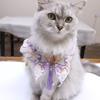 Haustier-Hanfu-Accessoires im Wolkenstil - Katzen-Schal, Stickerei im antiken Stil, Perlenquasten, Hundebib, Halsband, Lila Schmetterling