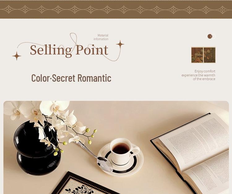 French Vintage PVC Placemat: Luxury Feel, Waterproof, Oil-Proof, Heat-Resistant, Wash-Free Coaster Pad.