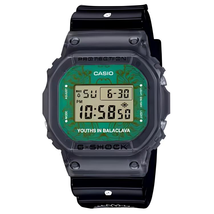 CASIO 5600 Quartz Movement Resin Strap Watch Unisex Green Dial DW-5600YIB23-8 Green Dial