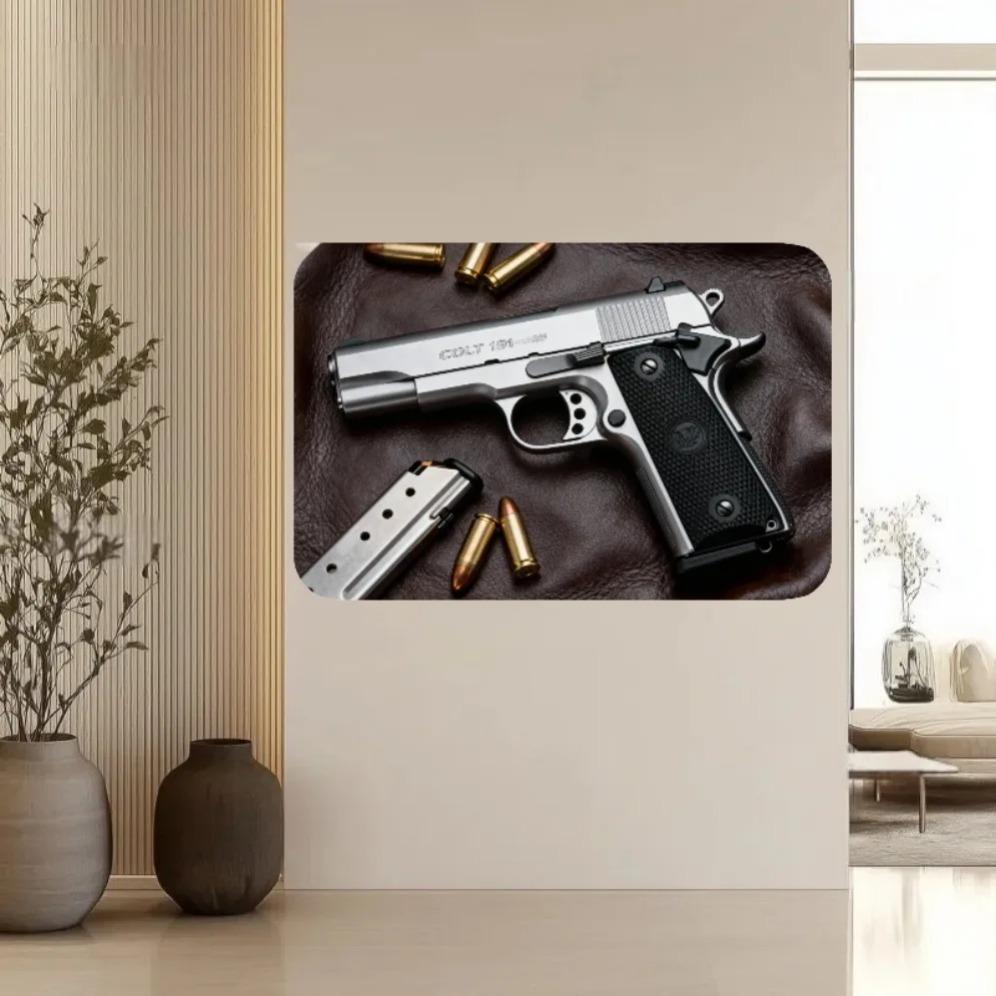 Cartello Metallo Vintage Colt 1911 Pistola Latta Segno Retro Wall Art per Man Cave Bar Garage