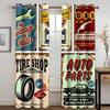 Vintage Car Motorcycle Retro Traditional Car Printed Clackout Drape Children Boys Girls Bedroom Space Space Living Room Bedroom Space Space Curtain