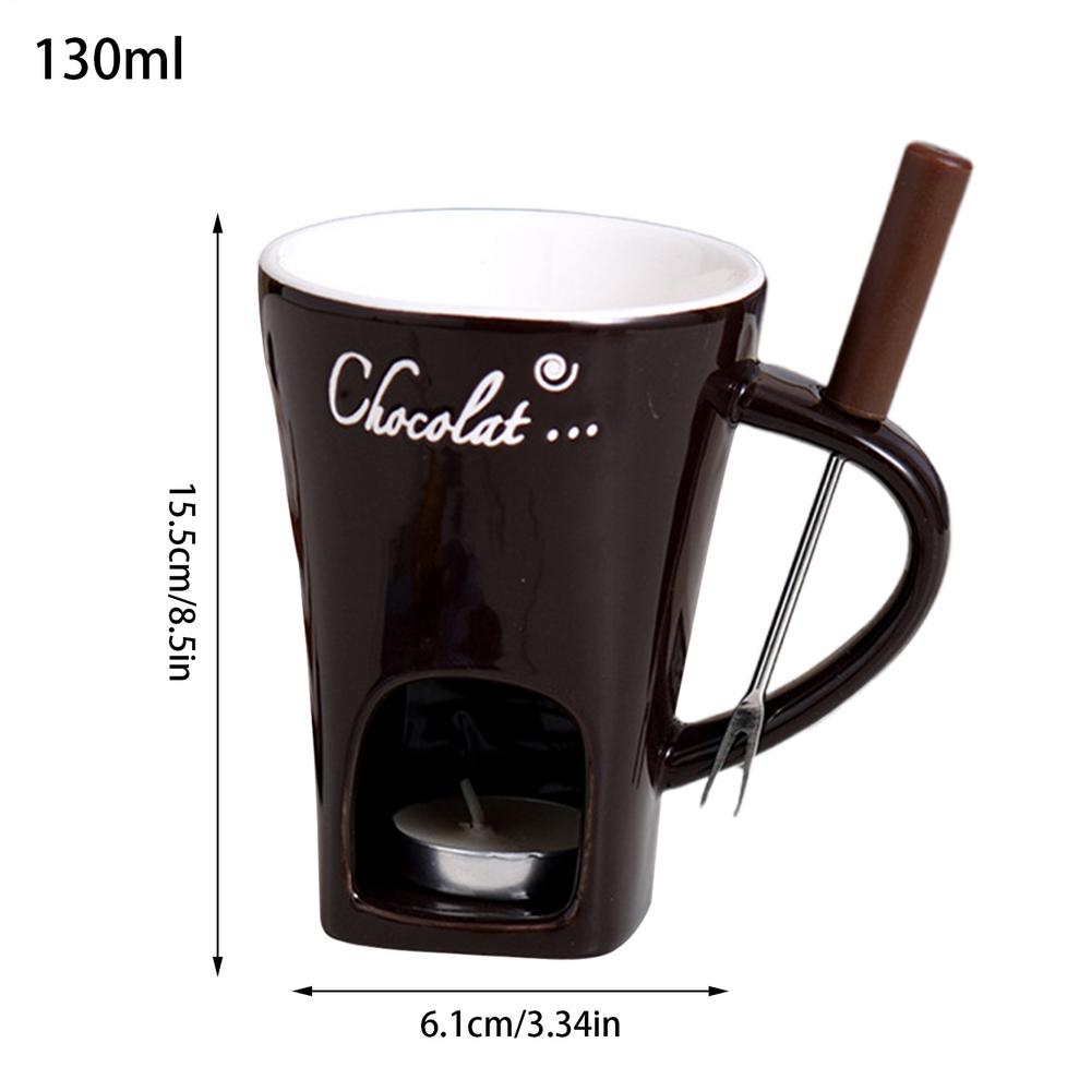 Fondue Cup Chocolate Melting Pot Ceramic Portable Hot Pot Cup Kit For Seafood Dinner Appetizer Sauce Cheese Candy Caramel