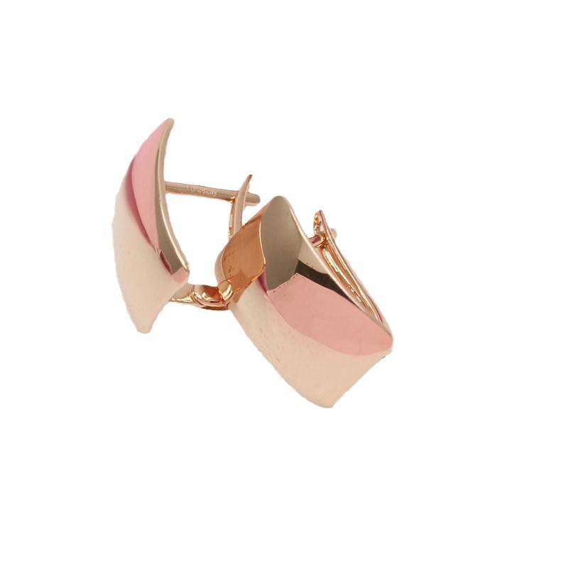 Exquisite Russian Purple Gold Glossy Square Earrings, Fashionable And Atmospheric Korean Version Of High-End Rose Gold Color Gold Ear Buckles